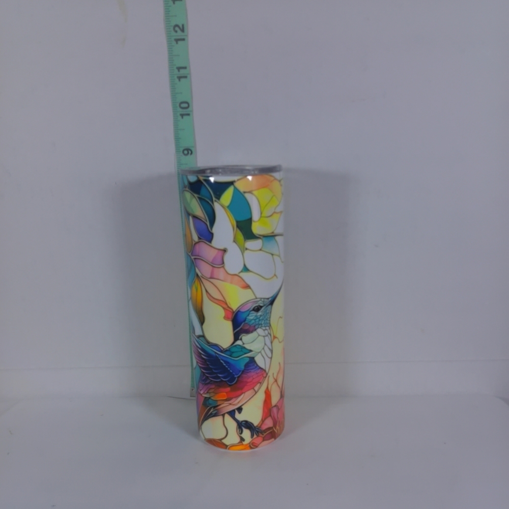 Vibrant Blue and Pink Abstract Drinkware Tumbler